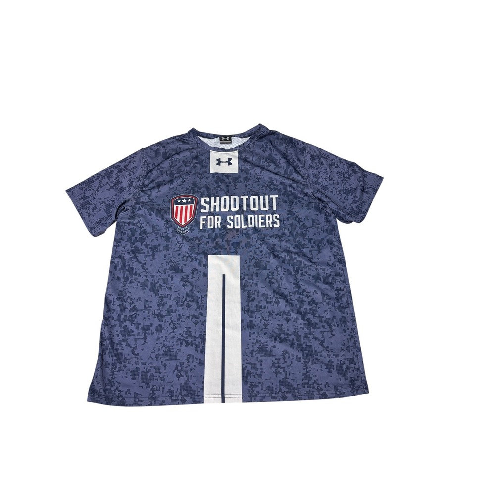 Under Armour Mens Shootout‎ For Soldiers Digital Camo Athletic Shirt Blue LG